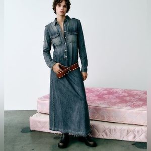 Zara denim long dress